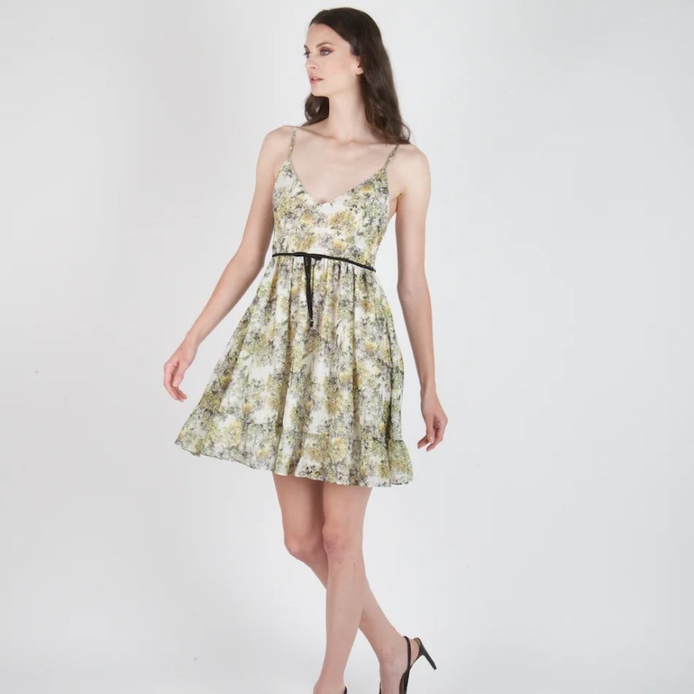 NWT Secret Mission Super Natural Benazir Floral Mini Dress Floral Size XS NEW
